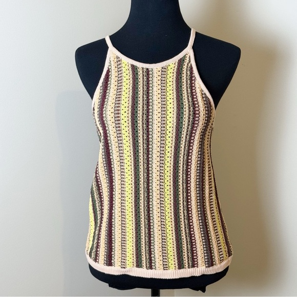 Madewell Crochet Janson Sweater Tank in Rainbow Stripe M - Picture 1 of 7